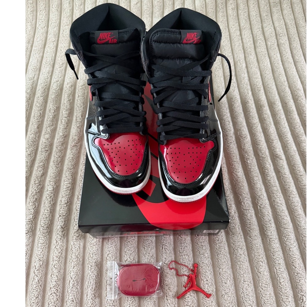 Nike Air Jordan 1 Retro High OG Patent Bred Black Red 555088-063 Mens 11